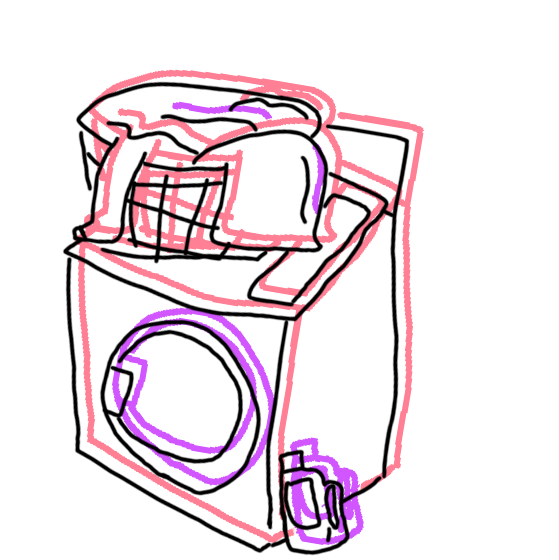 drawing of a laundry machine