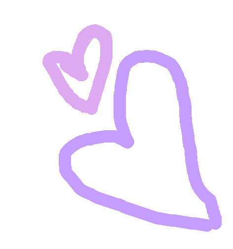 drawing of pink and purple hearts